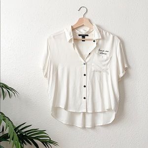 "Leave me alone" button down shirt